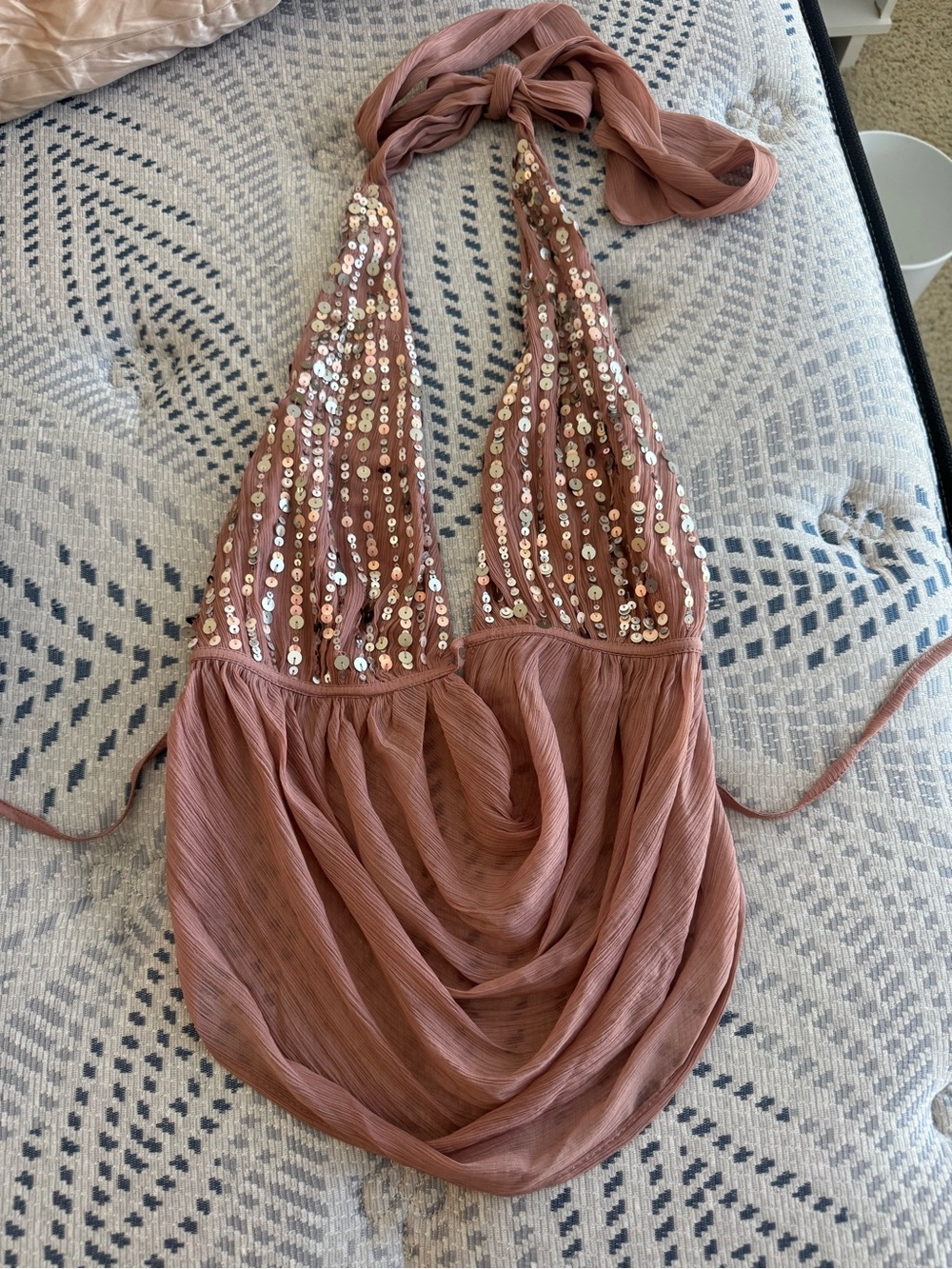 Zara Sequin Halter Top